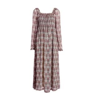 Elegant Paisley Long Sleeve Dress